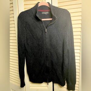 Banana Republic Factory Grey Ribbed Zip-up Cardigan Sweater